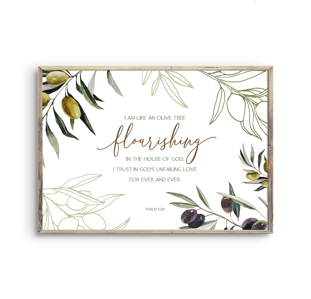 Psalm 528 Olive Branch Bible Verse Wall Art, Printable Wall Art