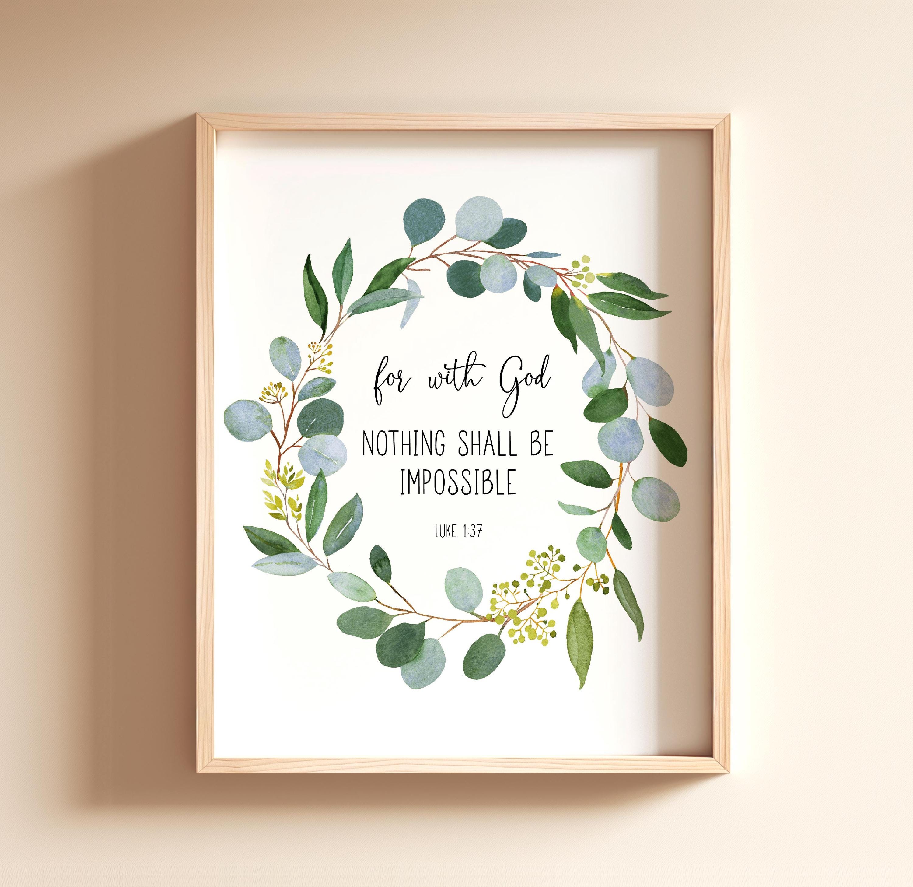 Luke 1:37 KJV for With God Bible Verse Printable Wall Art, Scripture ...
