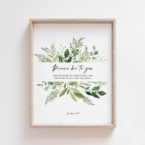 1 Samuel 25:6 Peace Be To You Scripture Printable Wall Art, Bible Verse Print Download, New Year's Gift, 8x10, 11x14, 16x20, 20x30, A3 image 10