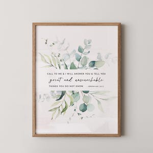 Jeremiah 33:3 Call To Me Bible Verse Wall Art, Printable Wall Art, Scripture Digital Print, Christian Decor, 16x20, 11x14, 8x10, 5x7, 4x6