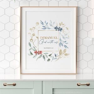 Immanuel God With Us Christmas Printables, Bible Verse Christmas Card ...