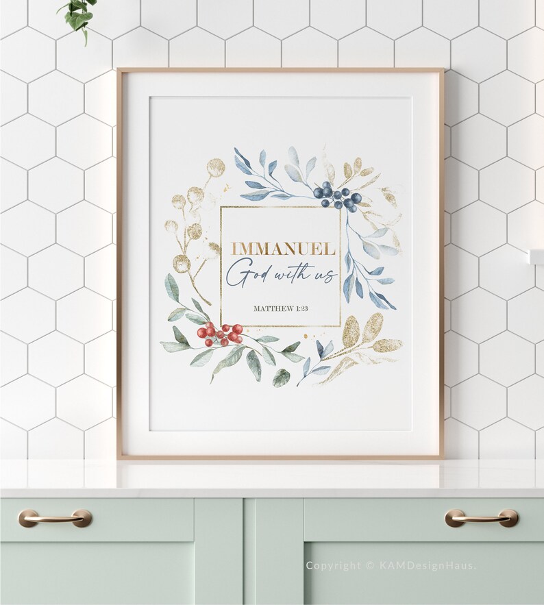 Immanuel God With Us Christmas Printables Bible Verse - Etsy