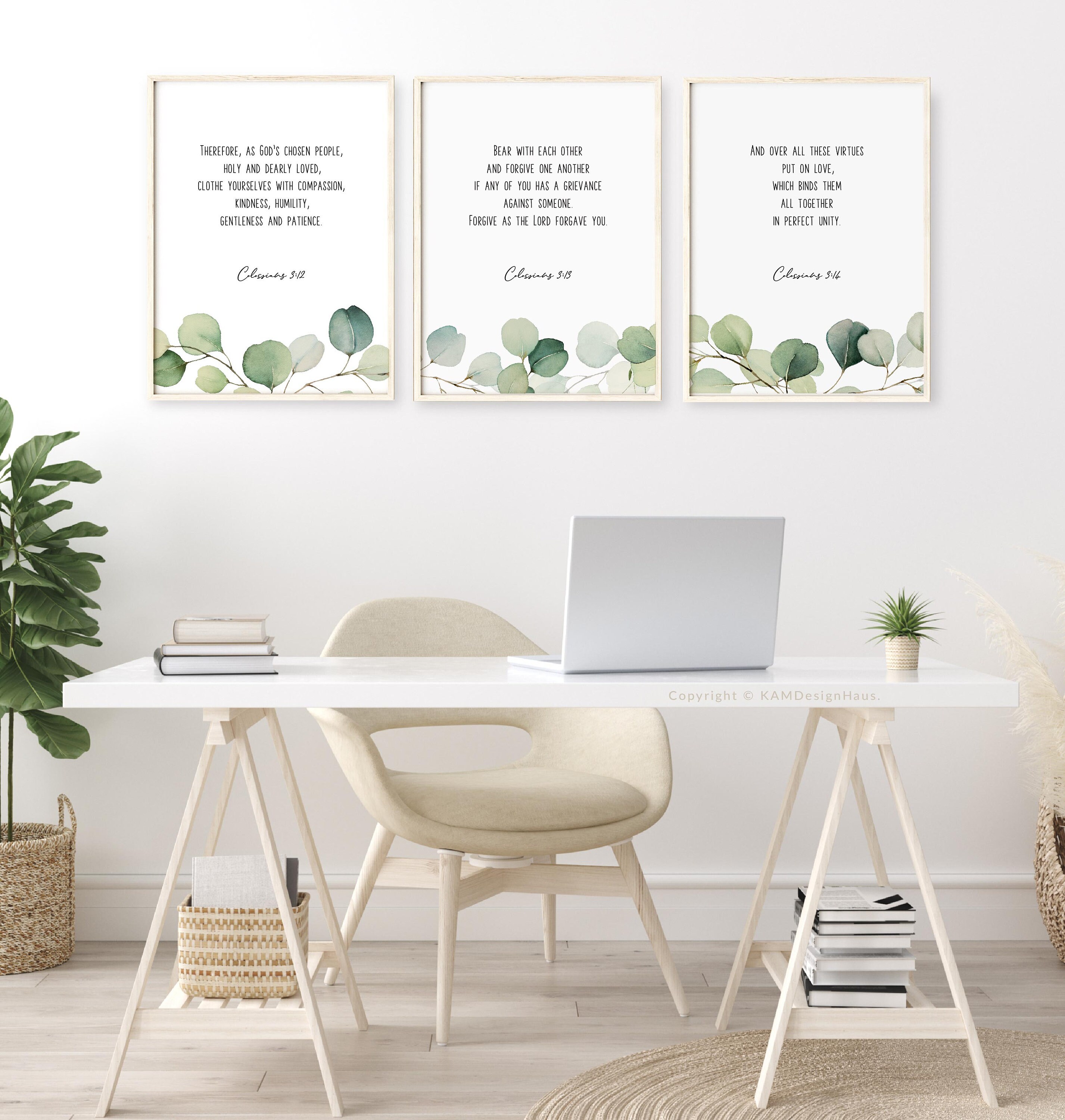Colossians 3:12-14 Set of 3 Bible Verse Wall Art, Printable Wall Art ...