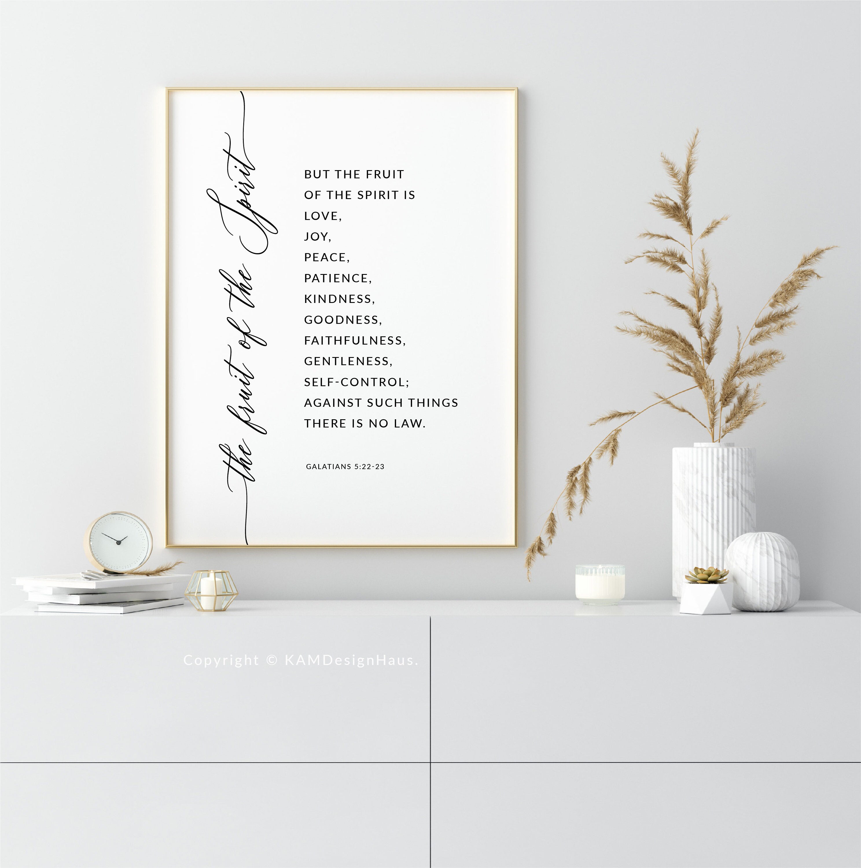 Fruit of the Spirit Bible Verse Wall Art Scripture Print | Etsy
