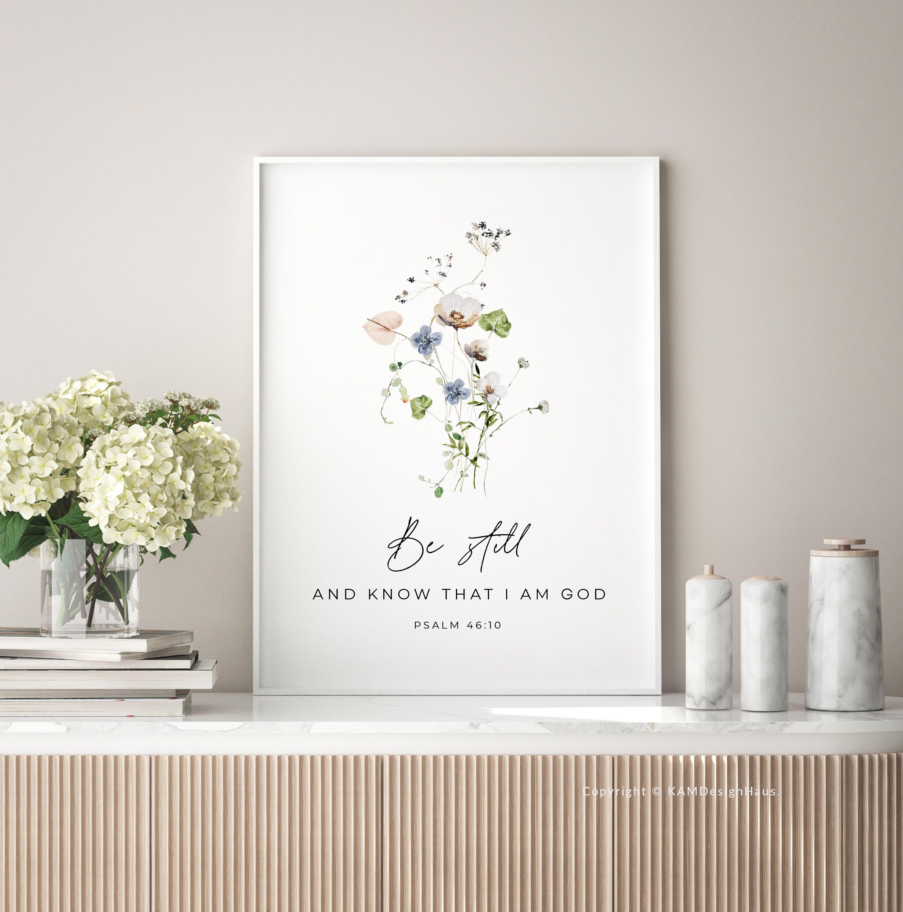 Psalm 46:10 Scripture Wall Art, Printable Wall Art, Bible Verse Digital ...