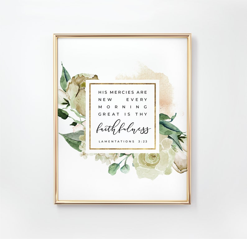 Lamentations 3:23 KJV Bible Verse Wall Art Printable Wall - Etsy