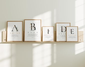 Abide, Christian Gallery Wall Art Set, John 15 Bible Verse Printable Wall Art, Scripture Wall At for Living Room, 11x14, 16x20, 18x24, A3