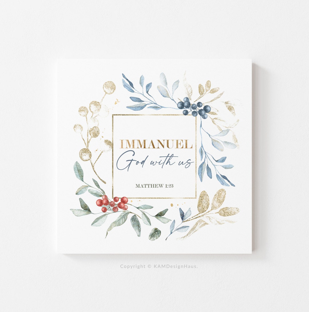 Immanuel God With Us Christmas Printables, Bible Verse Christmas Card ...