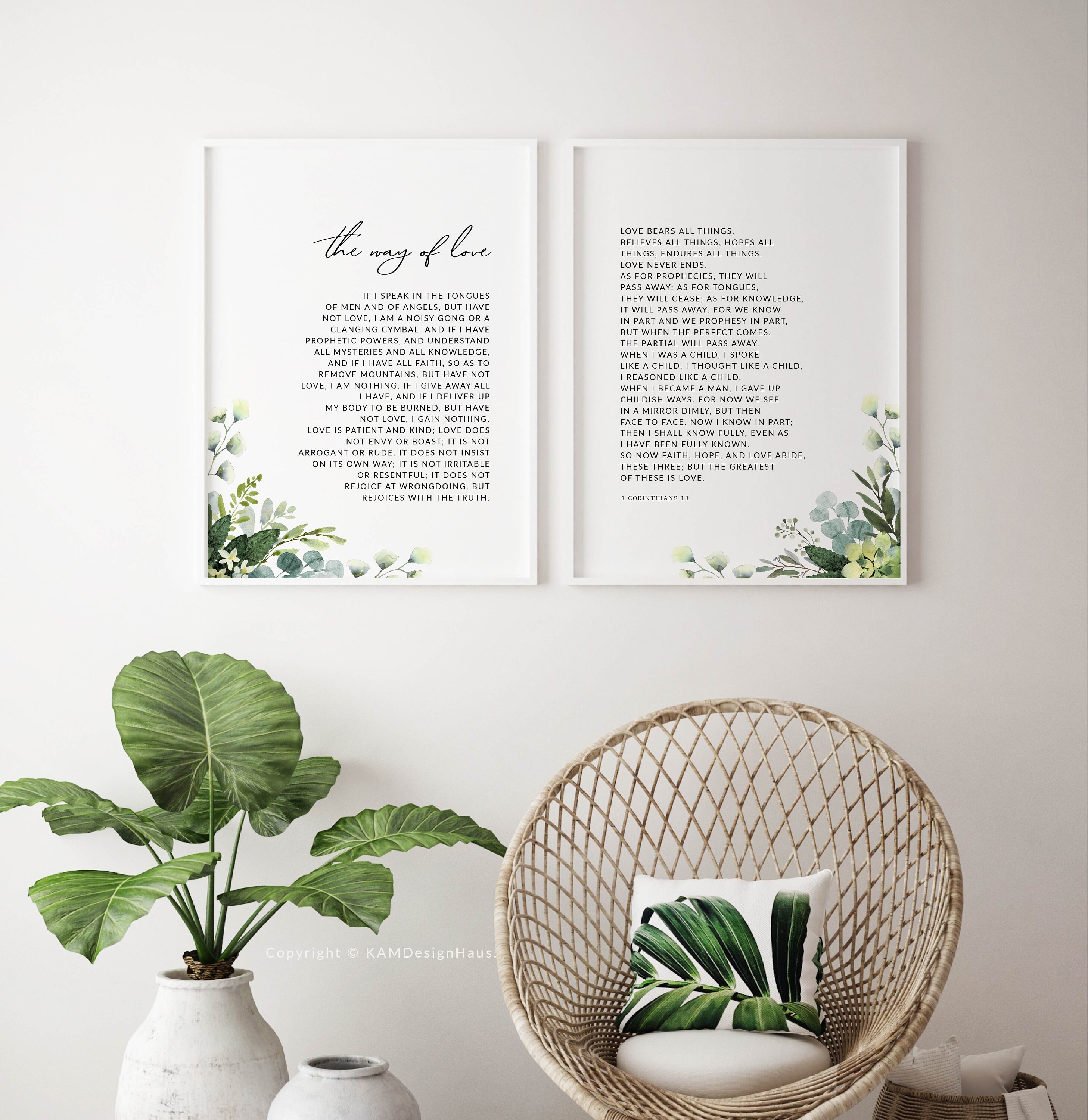 1 Corinthians 13 ESV Bible Verse Printable Wall Art Set of 2 - Etsy.de