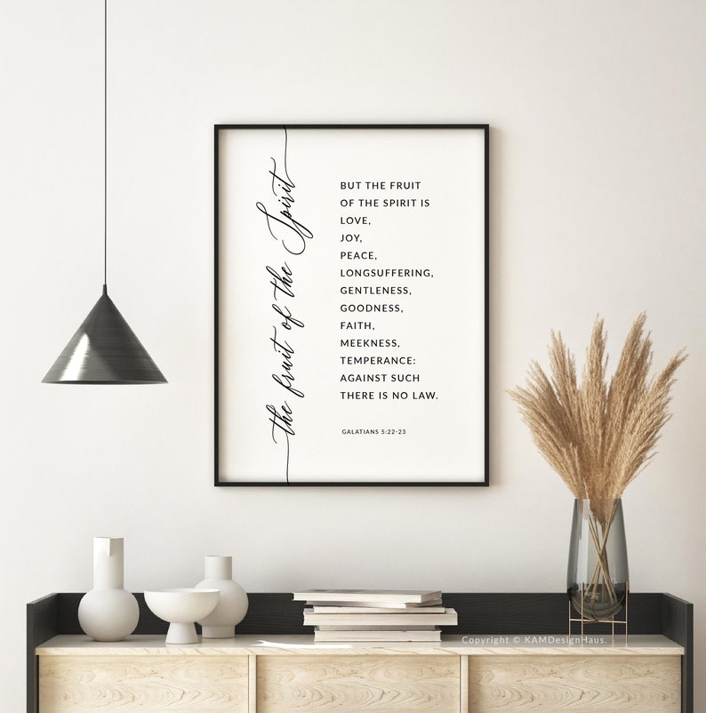 The Fruit of the Spirit KJV, Galatians 5:22-23 Bible Verse Wall Art ...
