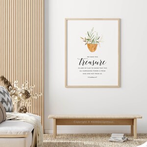 2 Corinthians 4:7 Treasure Bible Verse Printable Wall Art, Scripture ...