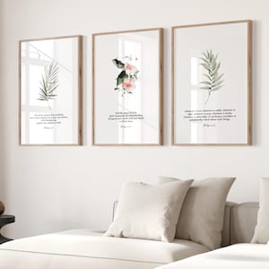 Set of 3 Bible Verse Wall Art, Philipians 4:6-8 Printable Wall Art, Christian Wall Decor, Botanical Print Download, Christian Posters
