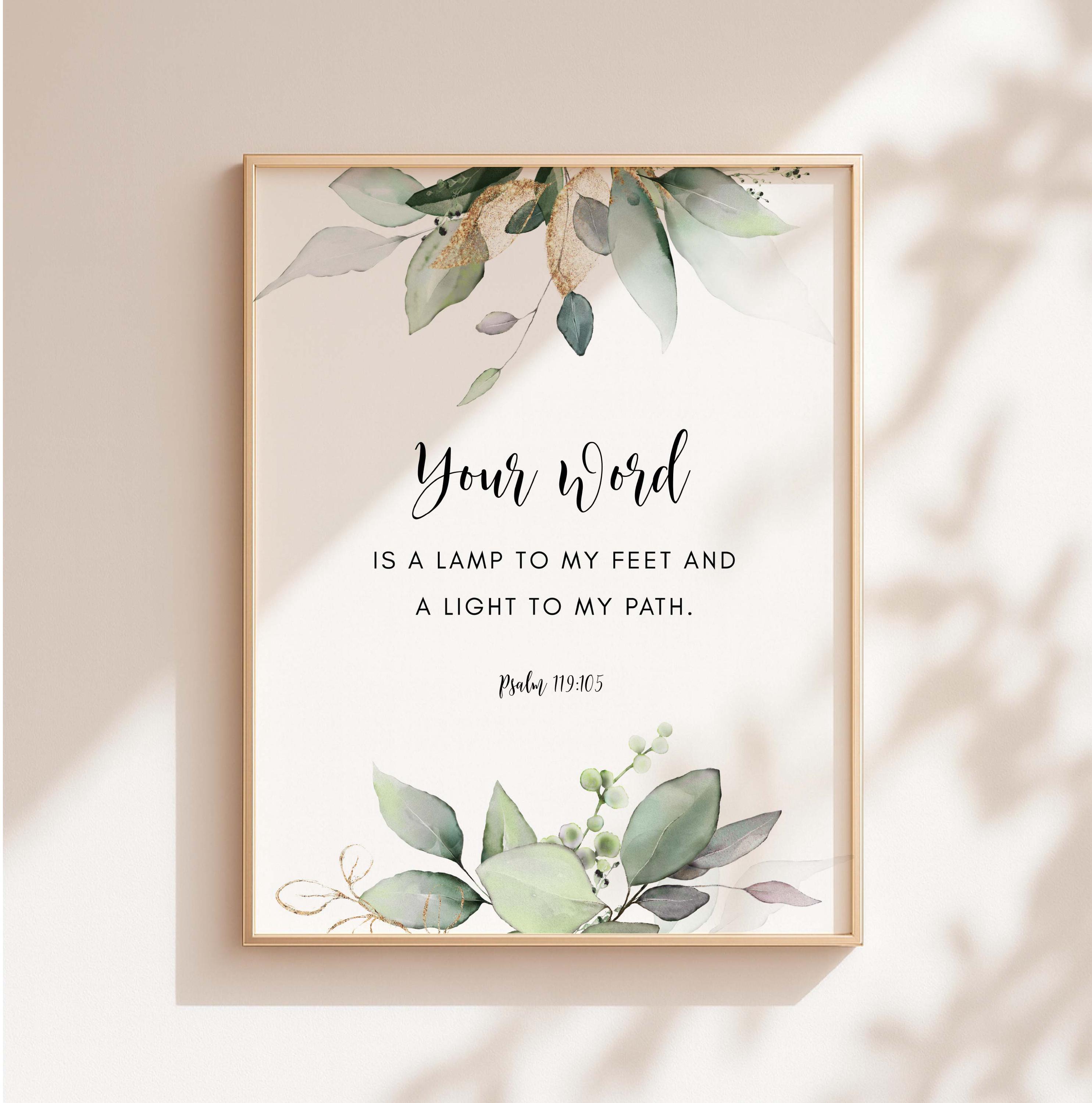 Psalm 119:105 Your Word is a Lamp Bible Verse Printable Wall Art ...