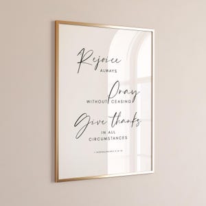1 Thessalonians 5:16-18 Rejoice Always Scripture Printable Wall Art ...