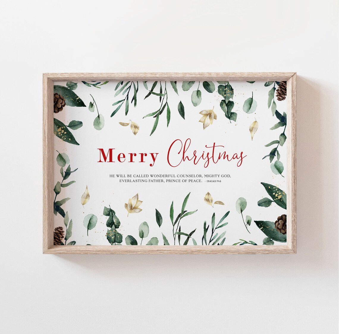 Merry Christmas Bible Verse Wall Art Christmas Card Download Etsy