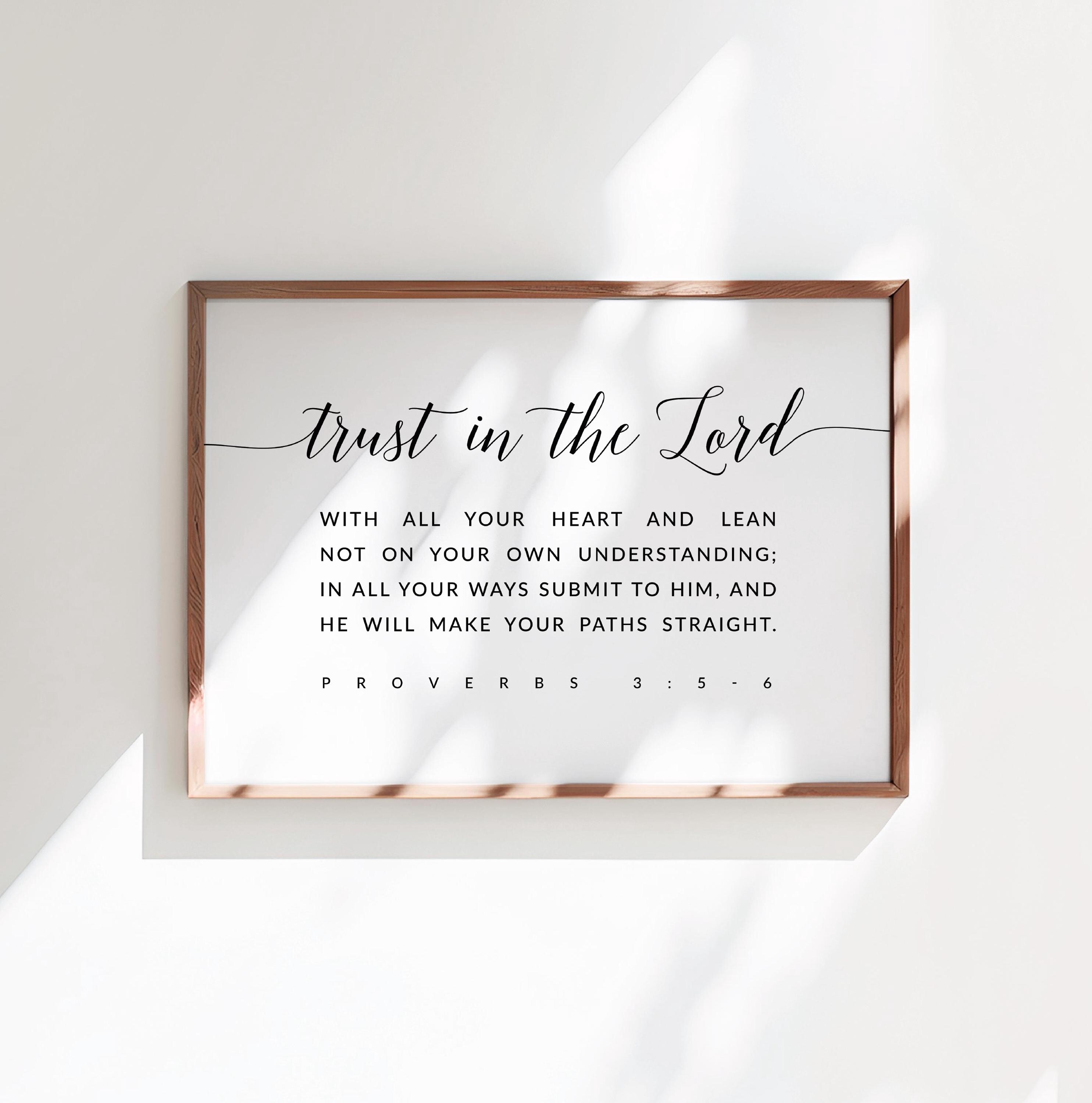 Proverbs 3:5-6 Trust in the Lord Bible Verse Printable Wall Art ...