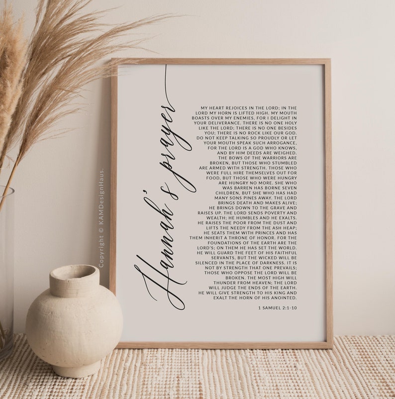 Hannah's Prayer 1 Samuel 2 Bible Verse Wall Art, Printable Wall Art, Modern Scripture Print Download, Christian Gift, 8x10, 11x14, 16x20, A3 image 2
