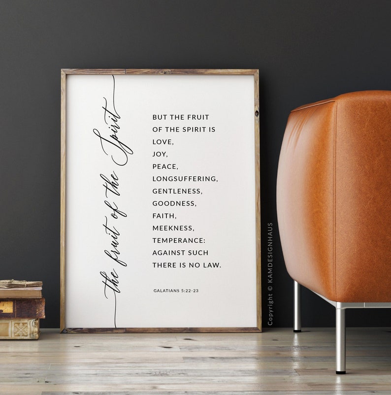 The Fruit of the Spirit KJV, Galatians 5:22-23 Bible Verse Wall Art ...
