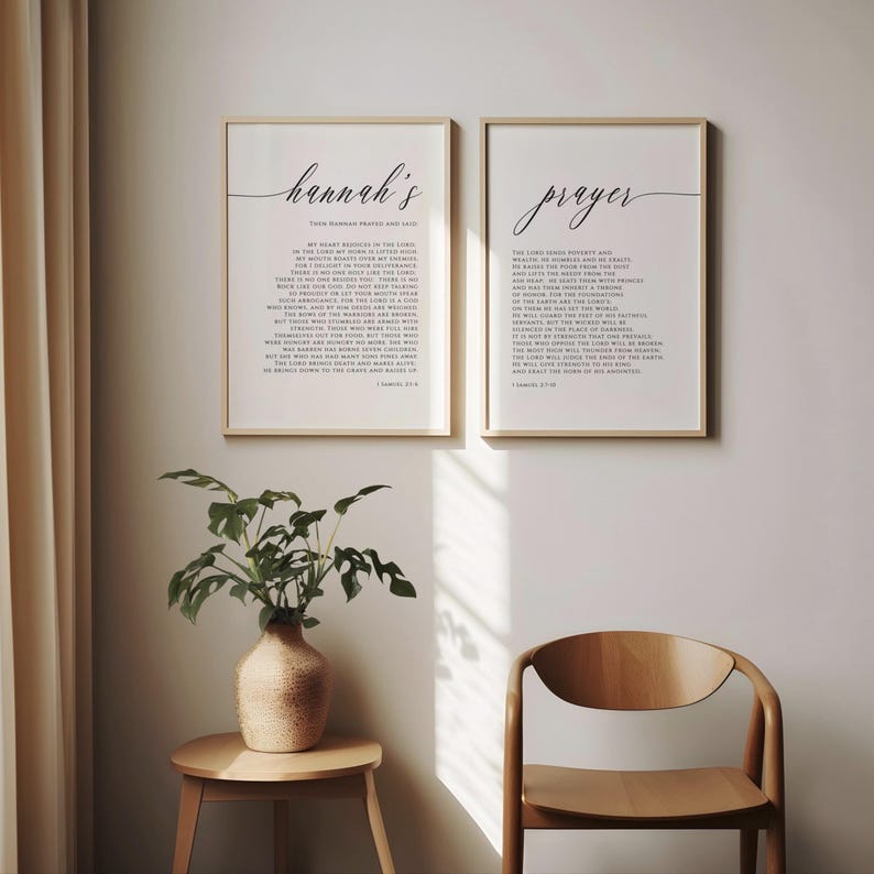 1 Samuel 2:1-10 Hannah's Prayer Bible Verse Wall Art, Printable Wall Art, Large Scripture Downloadable Print, Christian Gift for Women Bild 1