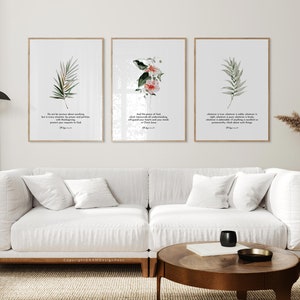 Set of 3 Bible Verse Wall Art, Philipians 4:6-8 Printable Wall Art ...