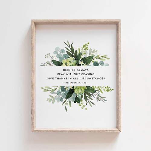 1 Thessalonians 5 16 18 Rejoice Always Bible Verse Printable Etsy