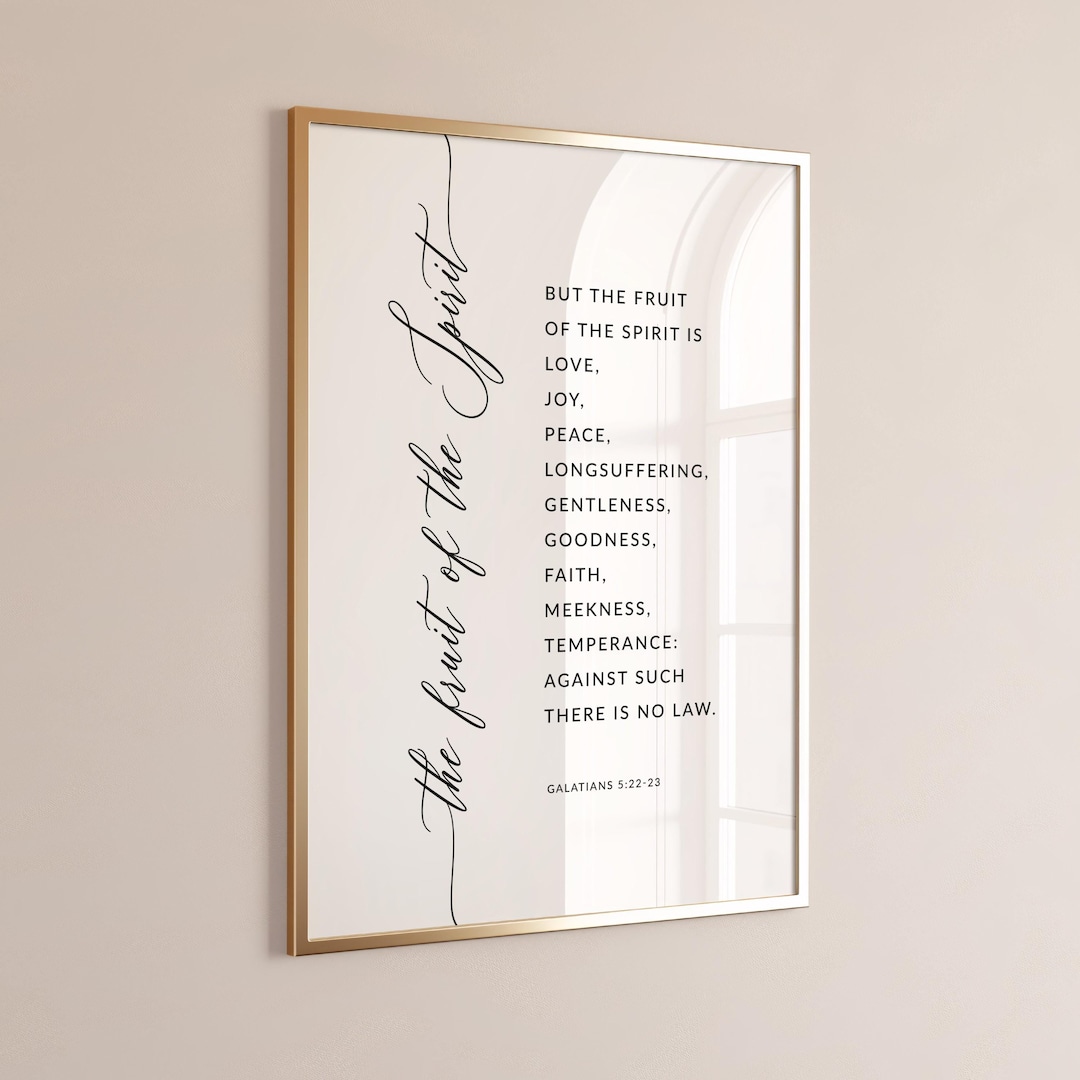 The Fruit of the Spirit KJV, Galatians 5:22-23 Bible Verse Wall Art ...