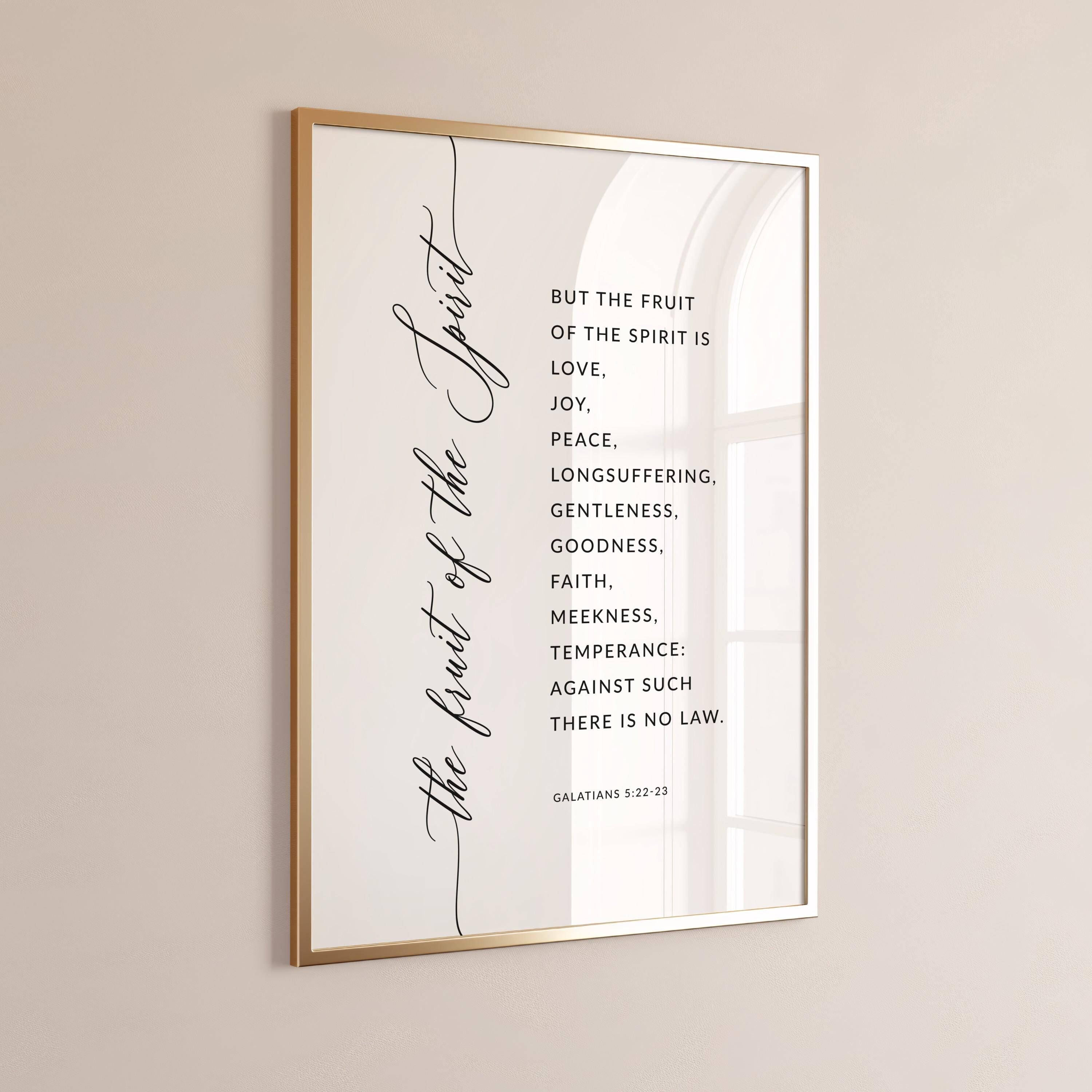 The Fruit of the Spirit KJV, Galatians 5:22-23 Bible Verse Wall Art ...