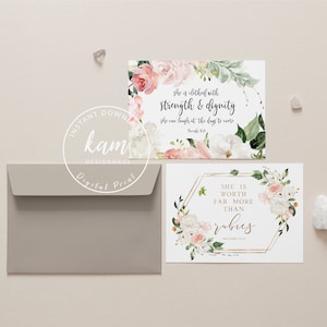 Provérbios 31:10 Conjunto de 2 cartões postais para o Dia das Mães, impressão de versículos bíblicos para download, cartão com as escrituras, presente para o Dia das Mães, 4x6, 5x7