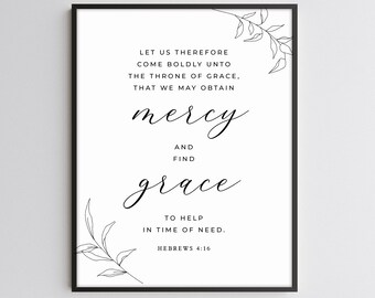 Let us therefore come forward with boldness; Bible verse; Printable art; Inspirational quote; Christian pintable art Hebrews 4:16