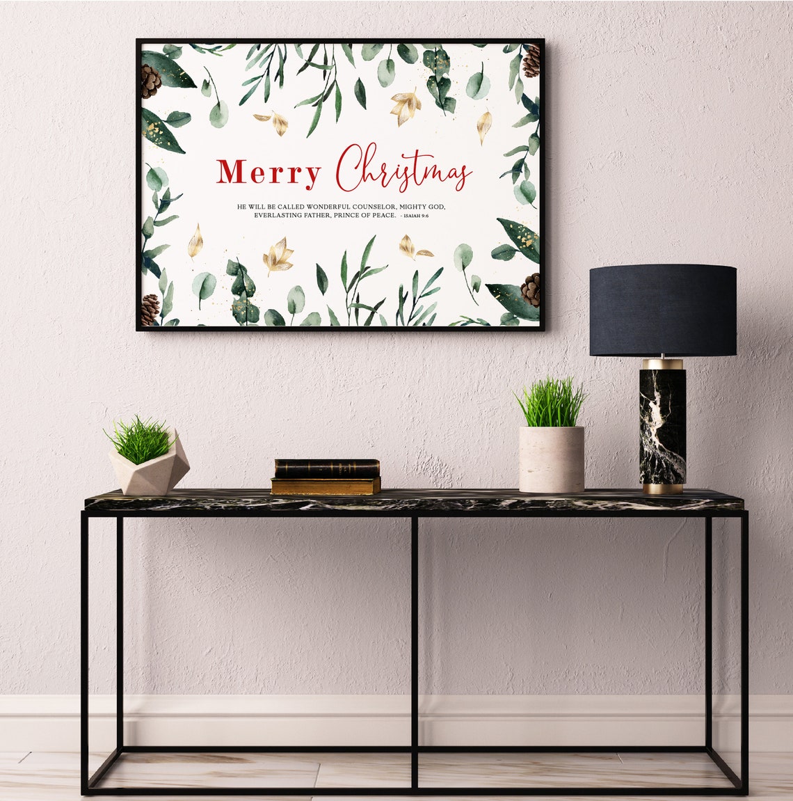 Merry Christmas Bible Verse Wall Art Christmas Card Download | Etsy