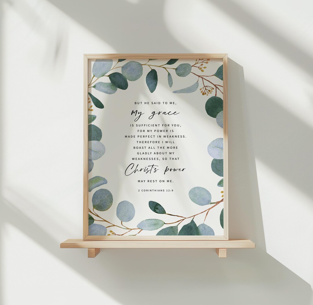 2 Corinthians 12:9 My Grace is Sufficient Bible Verse Wall Art ...