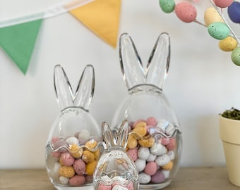Small Easter Bunny Glass Jar / Bunny Ears Jar / Easter / Easter Bunny / Bunny Ears Glass Jar / Rabbit / Easter Gift