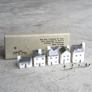 Ceramic Houses / Tiny Ceramic House / Set Of Miniature Houses / Gift / Mothers Day Gift / East Of India