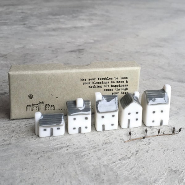 Ceramic Houses / Tiny Ceramic House / Set Of Miniature Houses / Gift / Mothers Day Gift / East Of India