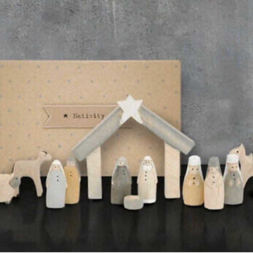 East of India Wooden Nativity Set / Nativity Set / Christmas / Etsy