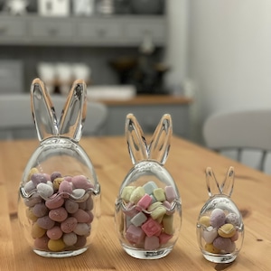 Großes Osterhasen Glasgefäß / Hasenohren Glasgefäß / Ostern / Osterhase / Hasenohren Glasgefäß / Kaninchen / Geschenk zu Ostern Bild 3