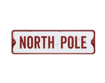 North Pole Metal Sign / North Pole Street Sign / Christmas Sign / Metal Sign / Christmas Decorations / Street Sign / Vintage