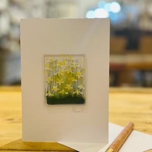 Fused Glass Flower Card / Birthday Card / Blank Card / Any Occasion / Special Friend / Hand Made Fused Glass Token Card & Gift / Daisy