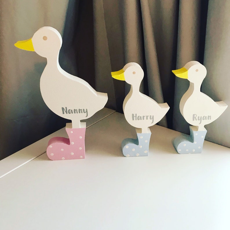 Duck Ducks Wooden Freestanding Painted Gift Family Present Etsy UK