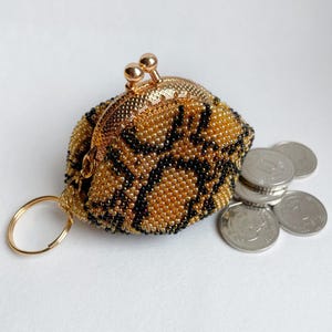 Monedero de piel de serpiente, billetera minimalista, monedero de cuentas de crochet, llavero de mini monedero, estuche de joyería, vendedor ucraniano
