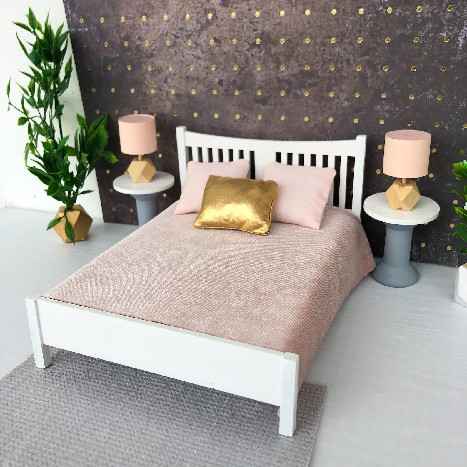 Dollhouse bed / Dollhouse furniture / Modern dollhouse/ 112 Etsy