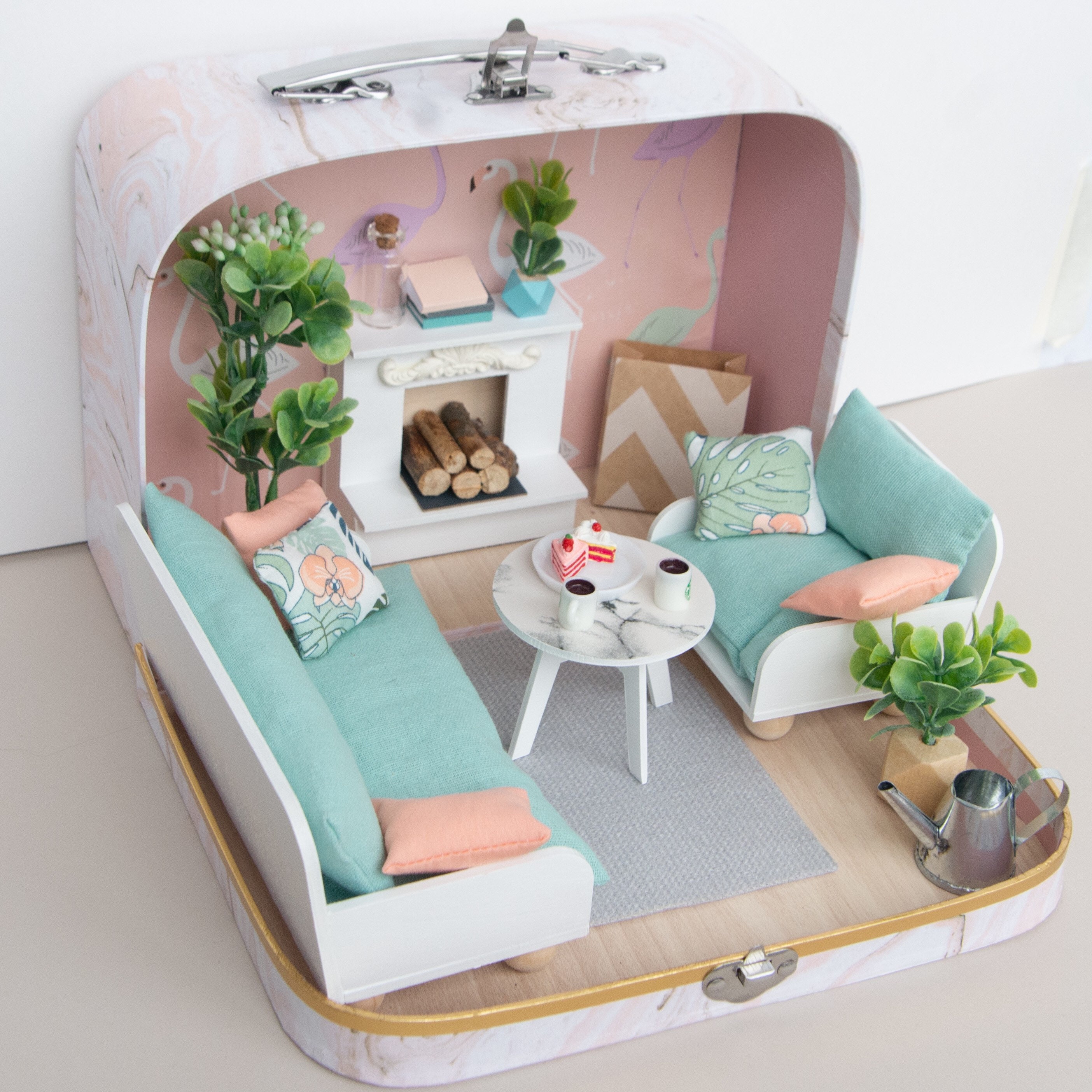 Travel Dollhouse Dollhouse suitcase 112 scale dollhouse Etsy