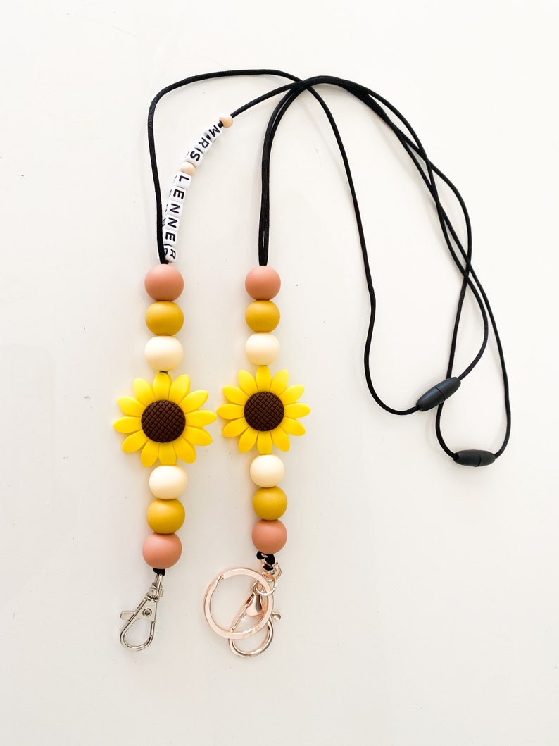 Sunflower Lanyard Personalised Lanyard Teacher Accessory Etsy Australia