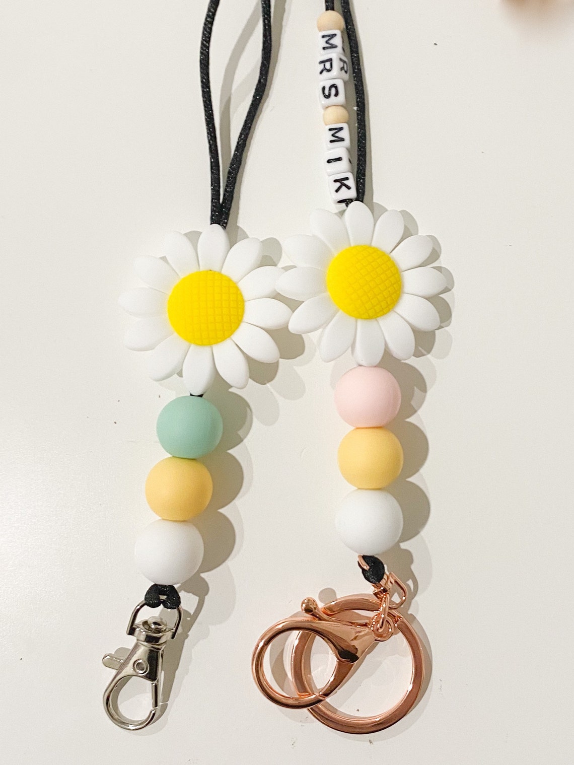 Daisy lanyard personalised lanyard teacher accessory Etsy