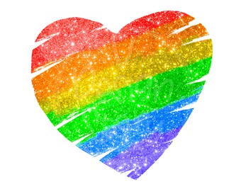 Rainbow Glitter Heart Etsy