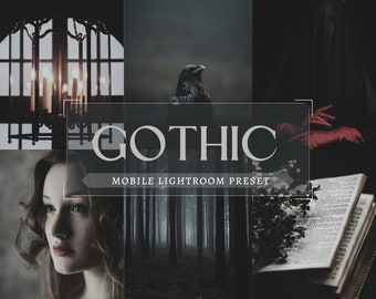 Gothic Lightroom Preset, Skin Mobile Lightroom Preset, Instagram Blogger Filter, Horror, Dark Moody, Dark Academia Aesthetic, kraken presets