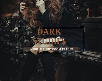 Dark Moody Lightroom Mobile Preset DARK STUDIES, Moody Warm Pagan Preset, Dark Academia Aesthetic Presets