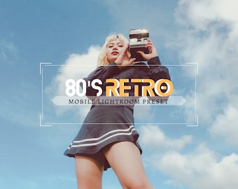 Retro polaroid Lightroom Mobile Preset | 80s Retro | Soft Faded Aesthetic Presets | One Click Editing | Filter for Social Media Blogger
