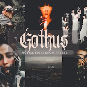 Gothic Lightroom Preset, Skin Mobile Lightroom Preset, Instagram Blogger Filter, Horror, Dark Moody, Dark Academia Aesthetic, kraken presets