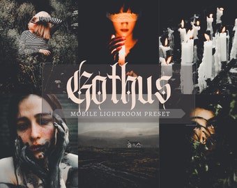 Gothic Lightroom Preset, Skin Mobile Lightroom Preset, Instagram Blogger Filter, Horror, Dark Moody, Dark Academia Aesthetic, kraken presets